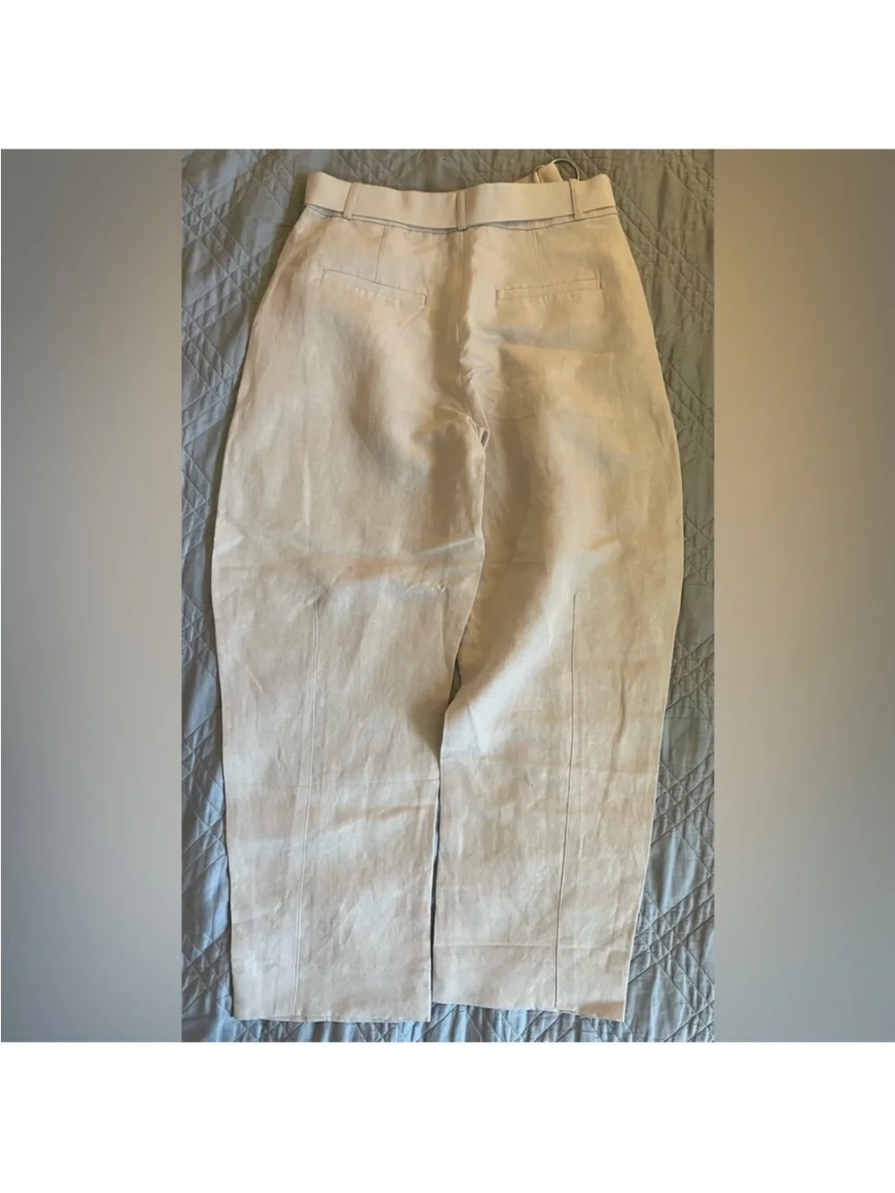 NWT! Banana Republic Cream High-Rise Barrel Tencel-Linen Pant - 713482 🗺️1️⃣